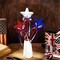 6PCS 4th of July Glitter Puffy Star Picks – Red, White & Blue Foam Sparkly Sticks for Independence Day, Memorial Day, Americana Party Crafts, and Patriotic Decorations